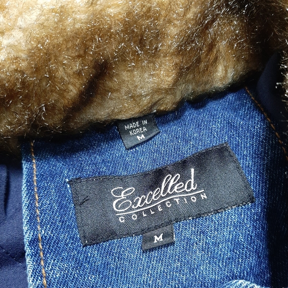 Excelled Collection Faux Fur Trim Jean Jacket M - Picture 2 of 11